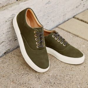 Nisolo Everyday Elayna Nubuck Suede Leather Sneakers In Moss Green